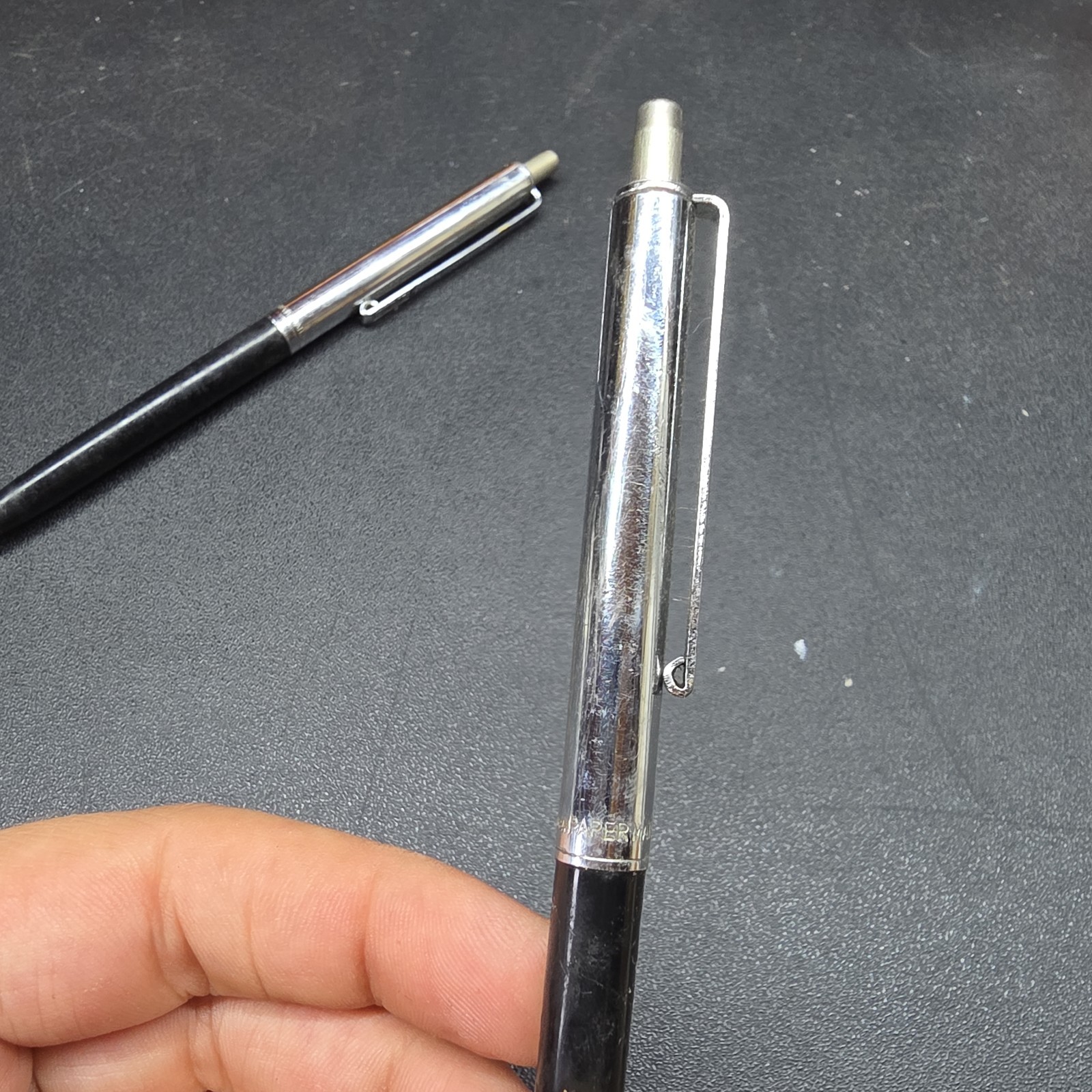 Paper Mate Double Heart Regular Profile Ballpoint Pen in Black & Chrome