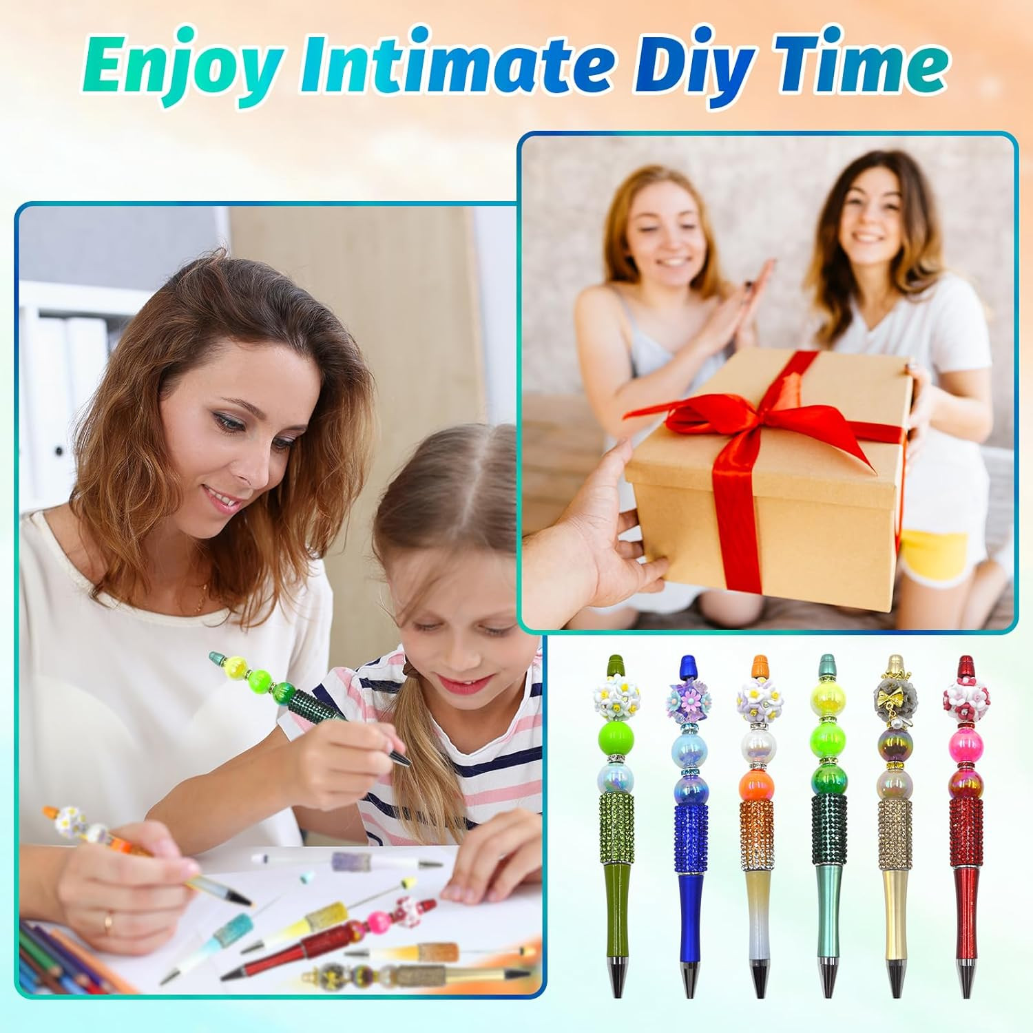 75 Pcs DIY Diamond Beadable Pen Kit – 25 Plastic Rhinestone Beaded Pens Bulk …