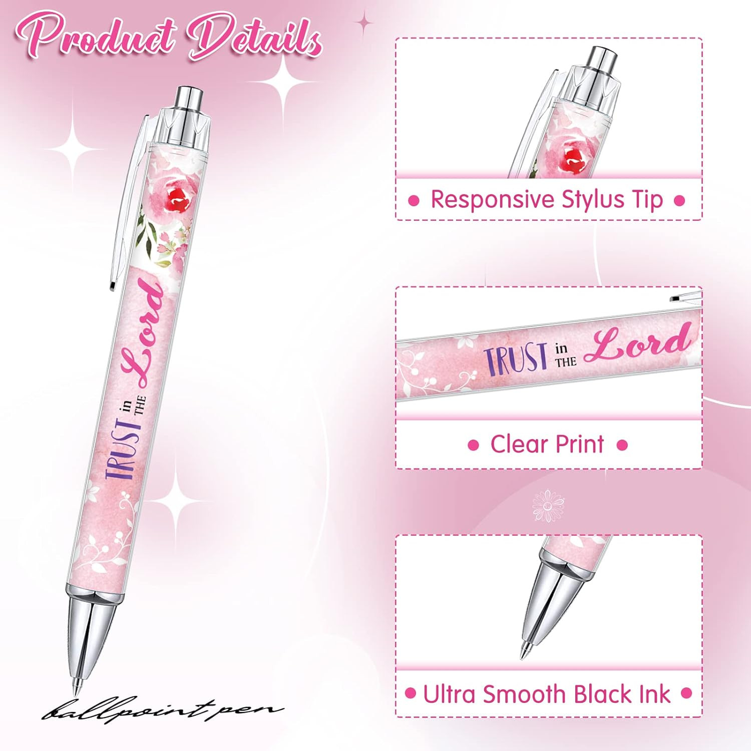 10 Pcs Christian Pens for Women Religious Ink Pens Easter Gifts Inspirational Qu