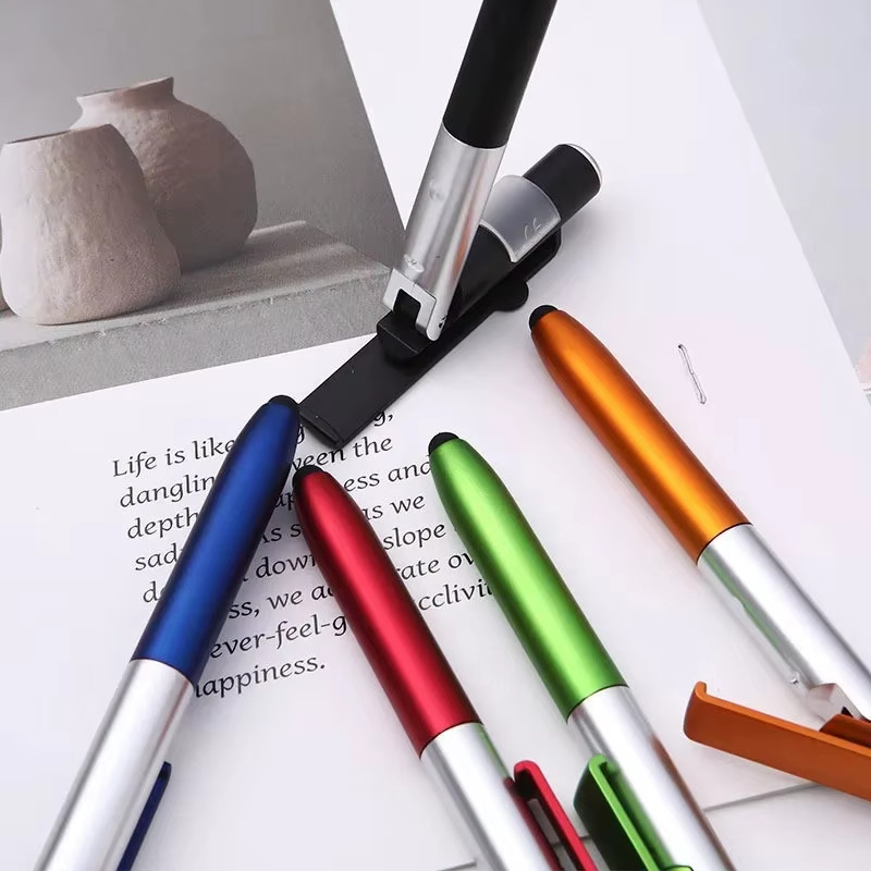 4-In-1 Multifunction Ballpoint Pen LED Light Foldable Phone Stand Night Reading