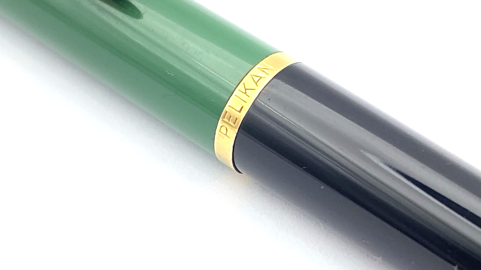 VINTAGE PELIKAN MK10 BALLPOINT PEN BLACK AND GREEN GOLD TRIM MADE IN GERMANY