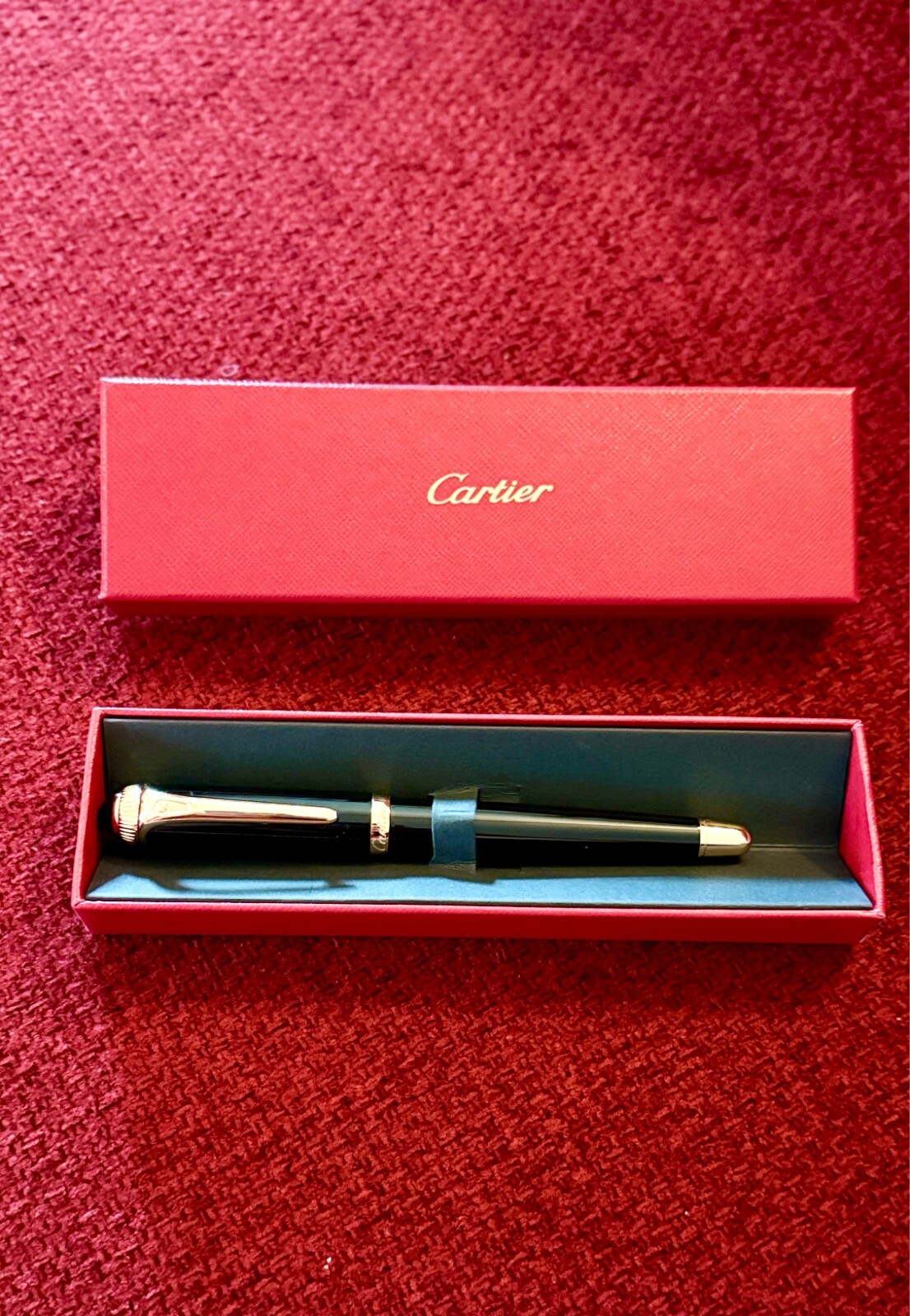 Cartier Yellow Gold Finish Rollerball Pen, Collectable Promotional Gift, AD Gift