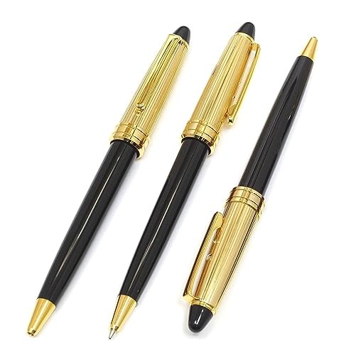 Japanese-made textured cowhide pen tray (blue) Neo D-800 retro ballpoint pen set