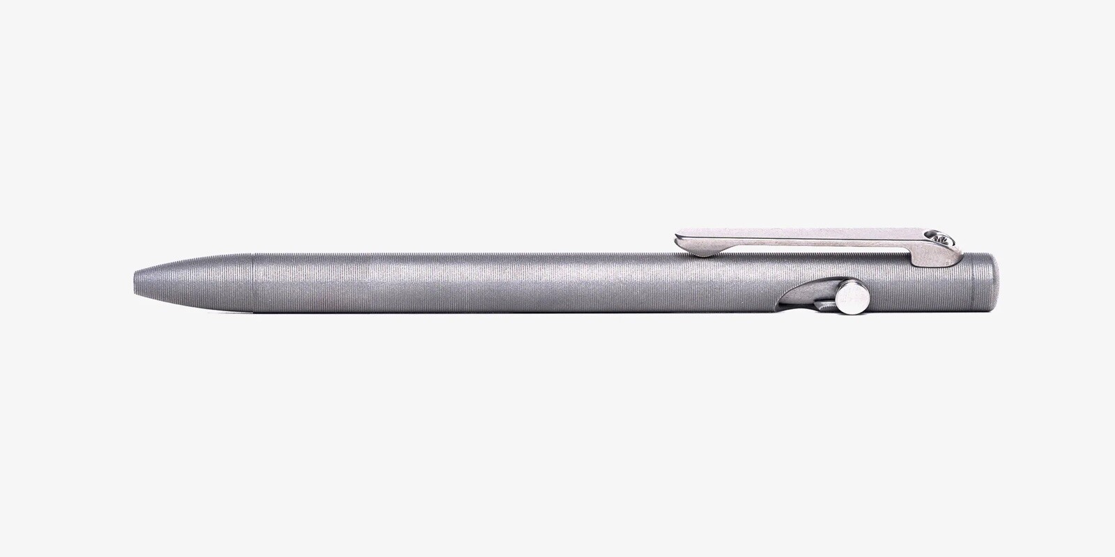 Tactile Turn Shop Series Stonewash Titanium Slim Bolt Action Pen – Short [5.1″]