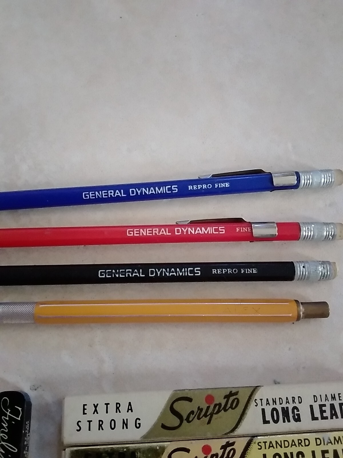 Lot of 3 Vintage Repro Fine Pens: General Dynamics + Extras