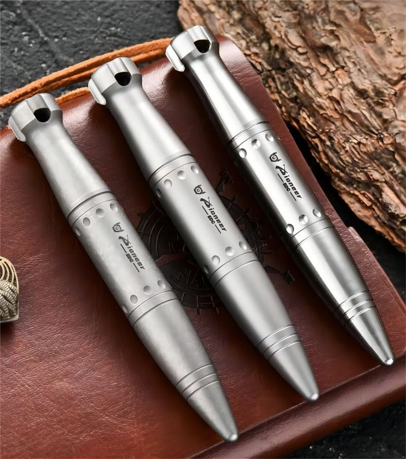 EDC Titanium Ballpoint Pen Signature Writing Pocket Pen Keychain Pen Outdoor