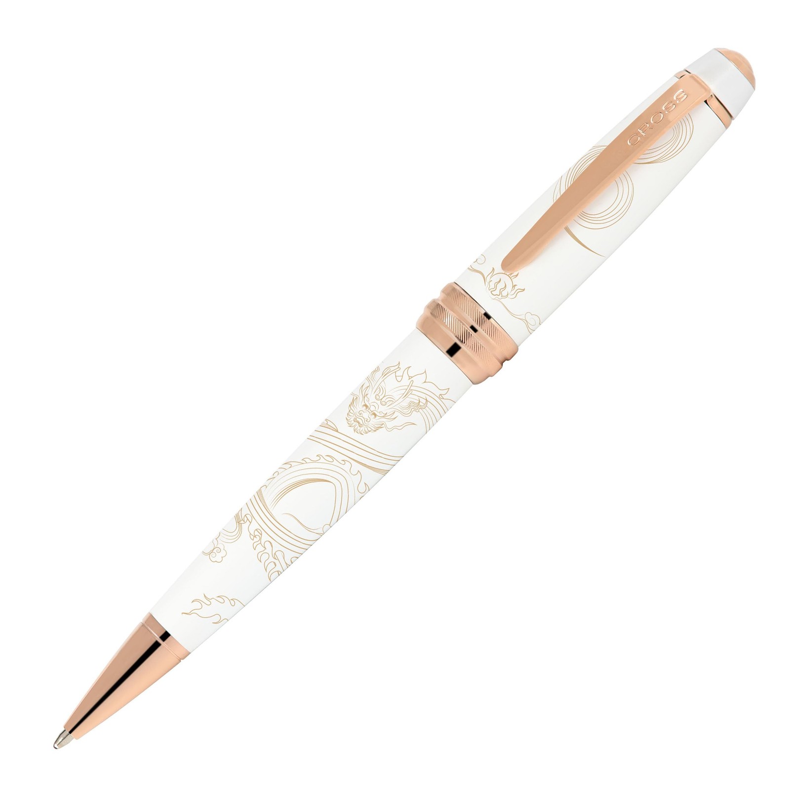Cross AT0452-23 Oily Ballpoint Pen, Year of the Dragon, Bailey, White