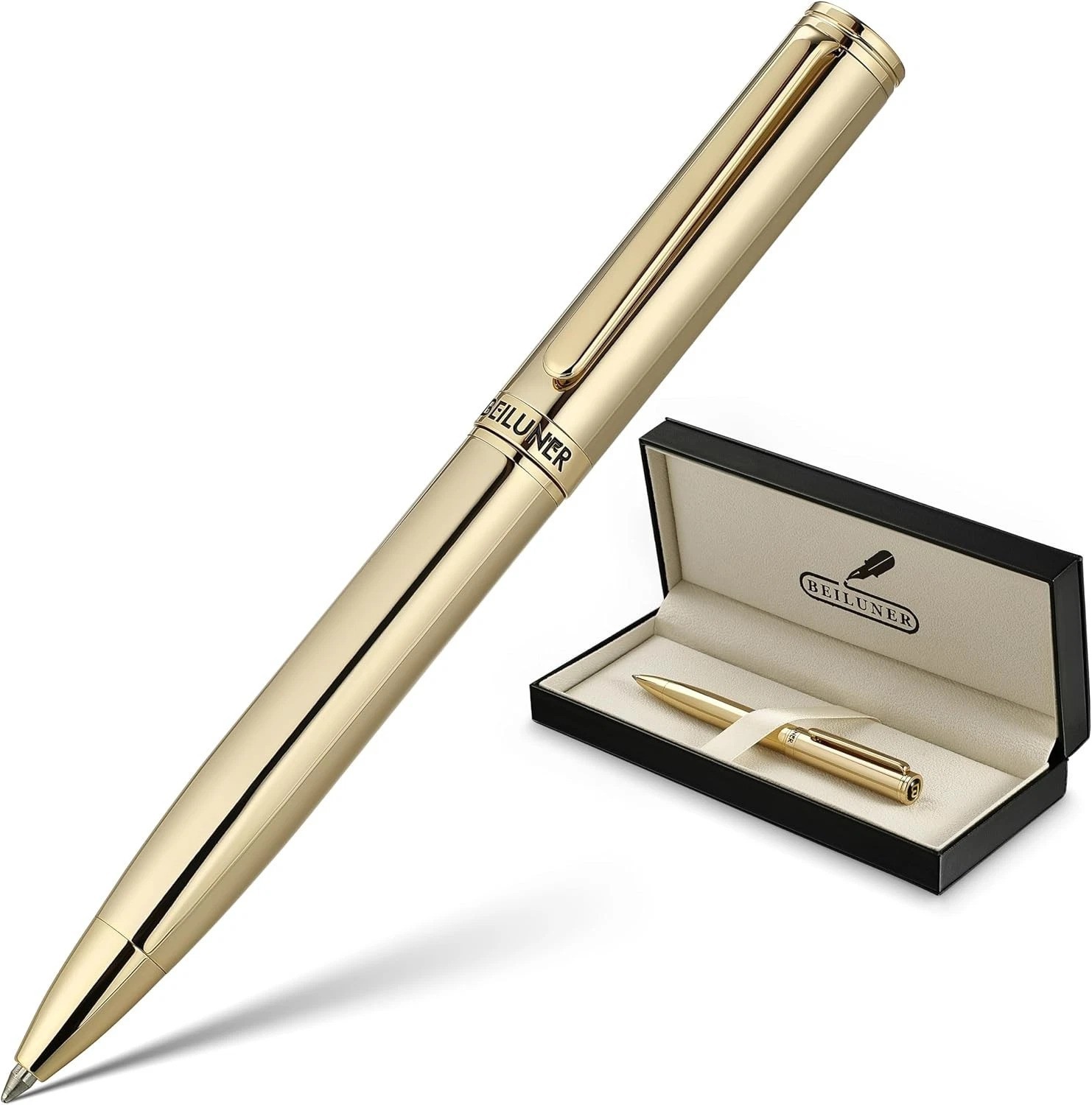 Stunning 24K Gold Plated Gel Pen, Black Ink, Luxury Writing