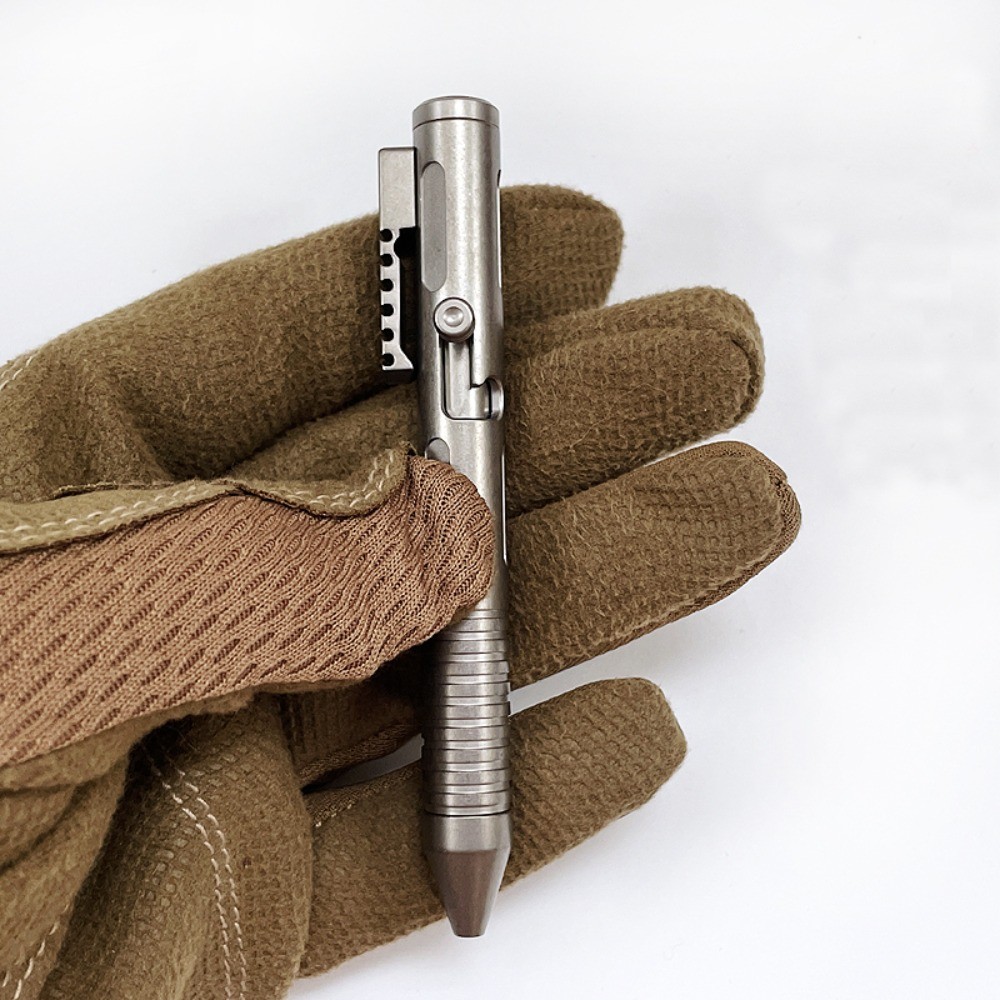 Titanium Alloy Mini Ballpoint Pen Bolt Action EDC Pocket Signature Pen Outdoor