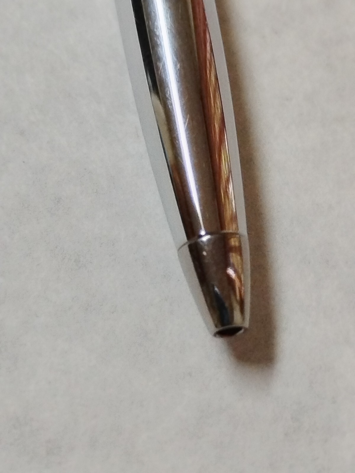Vintage PAPER MATE Profile Slim Grip Ballpoint Pen All Chrome Made In Mexico #C6