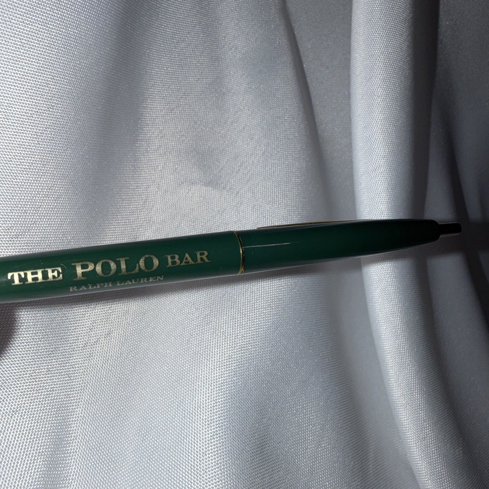 The Polo Bar Ralph Lauren Ballpoint Pen Green Gold NYC Restaurant Collectible