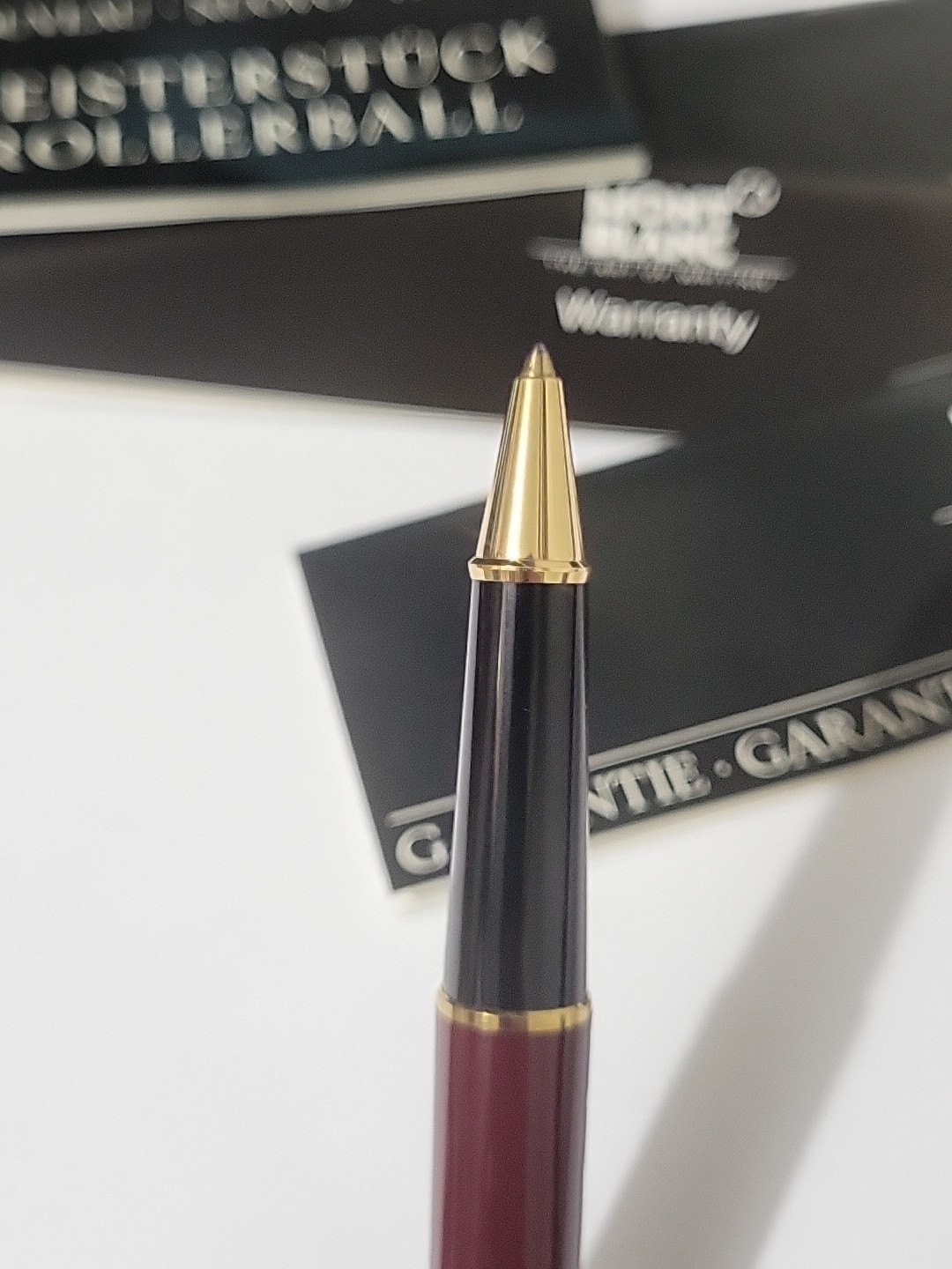 Montblanc Meisterstuck Bordeaux Ballpoint Pen Gold Trim West Germany with Box