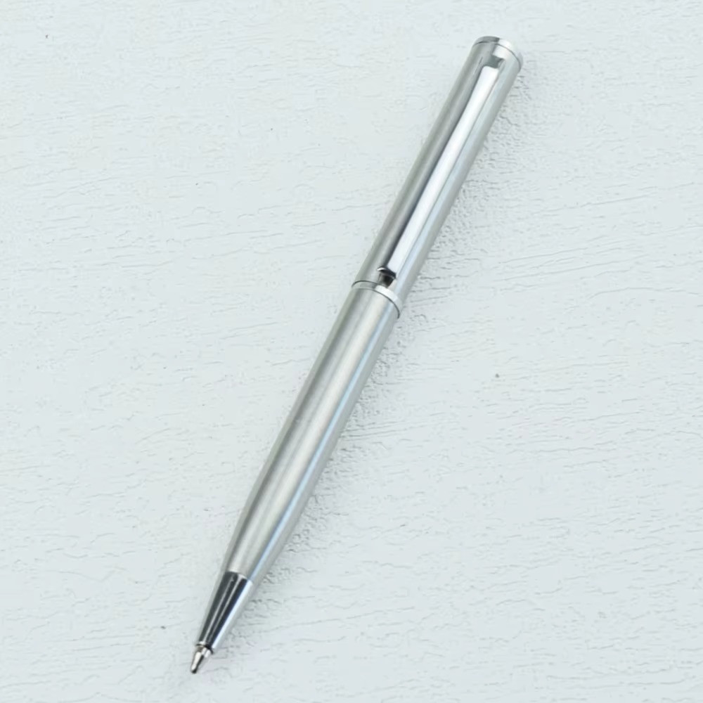 Mini Metal Twist-Activated Ballpoint Pen – Pocket-Sized 0.7mm Fine Black Ink