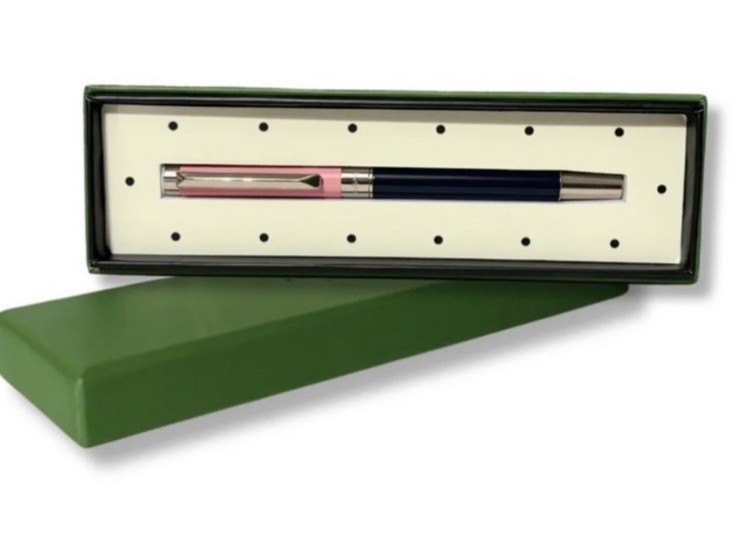 Kate Spade New York Ballpoint Pen Navy/Pink/Gold & Writes Black Ink