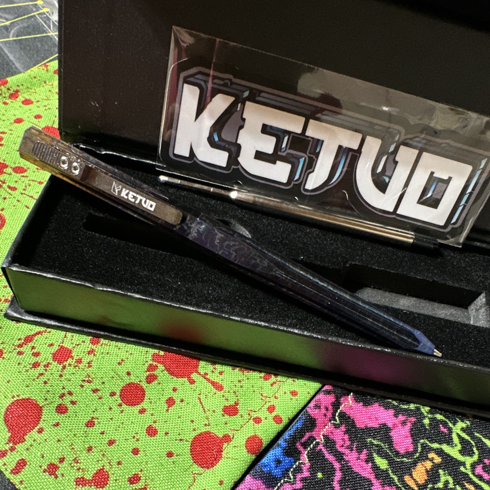 KETUO Arch Bolt Action Titanium Alloy Ballpoint Pen, Black Ink, G2 Refill