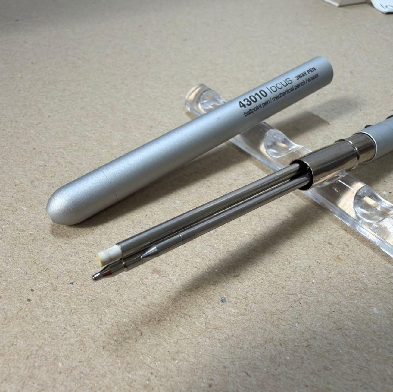 METAPHYS Locus 3-Way Pen Silver Multi Pen Good Design Award Japan New in Box