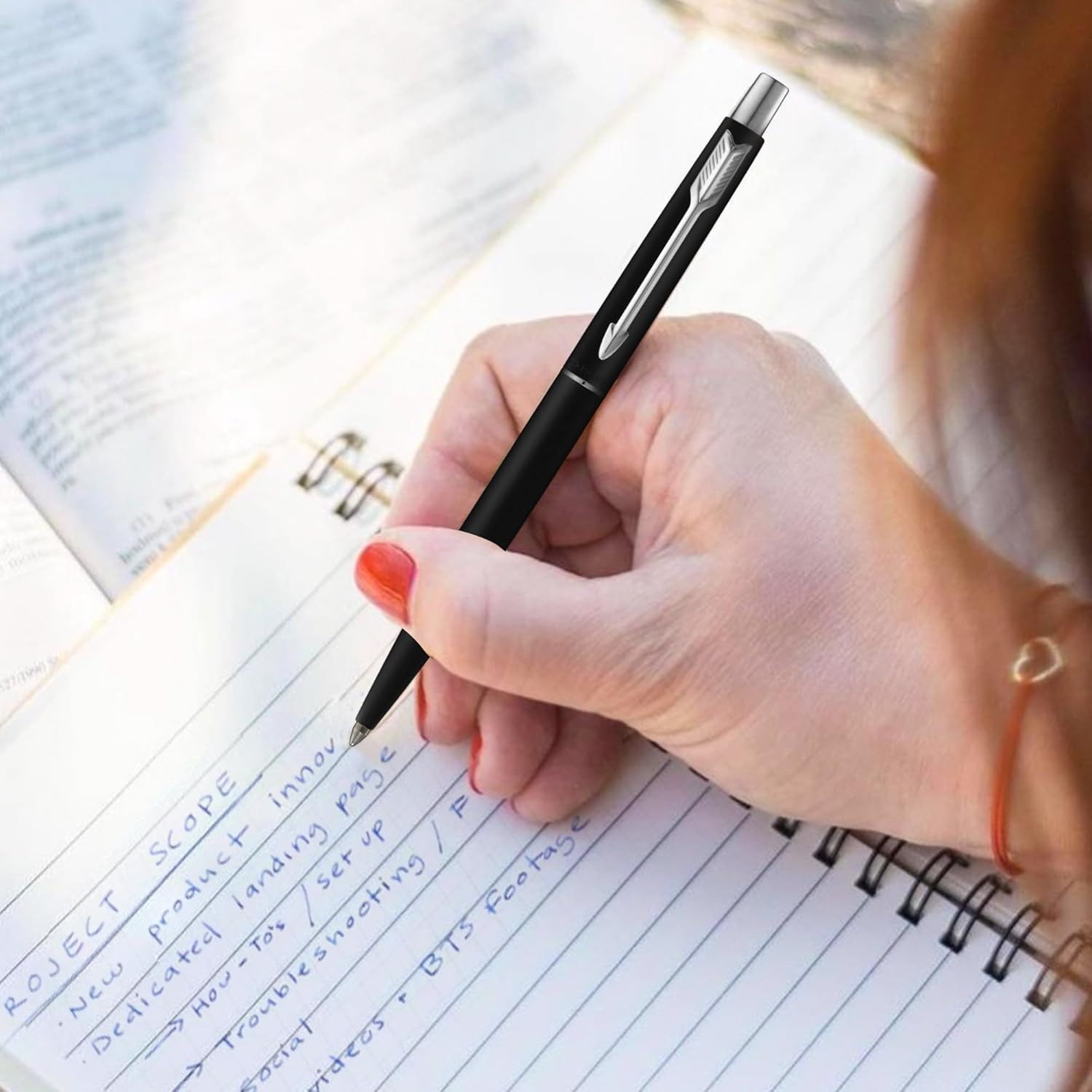 Parker Classic Matte Black| chrome Trim |Ball Pen| Ink Colour – Blue