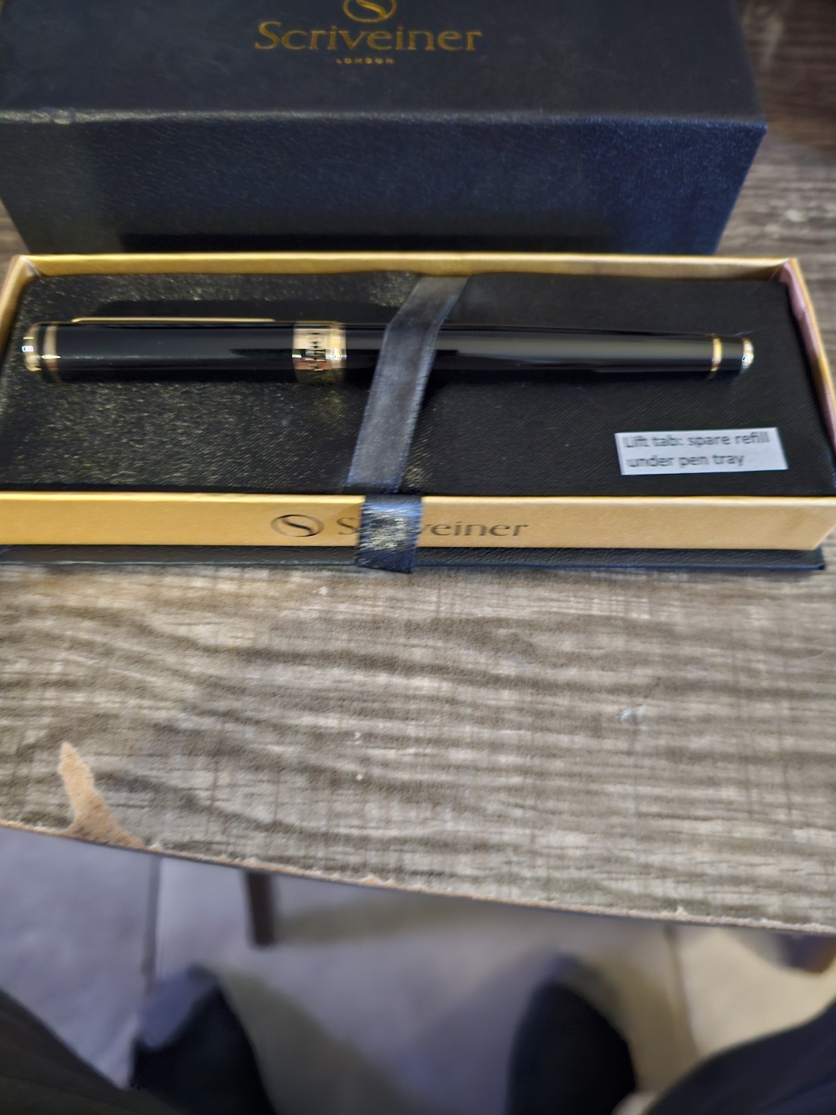 Scrivener Of London Ballpoint Pen Made In Germany Black And Gold Lacquer