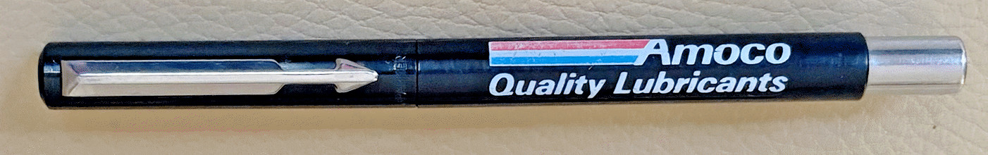 Parker Vector Adv Fountain Pen: AMOCO OIL LUBRICANTS; Black, USA , 1980’s-90’s