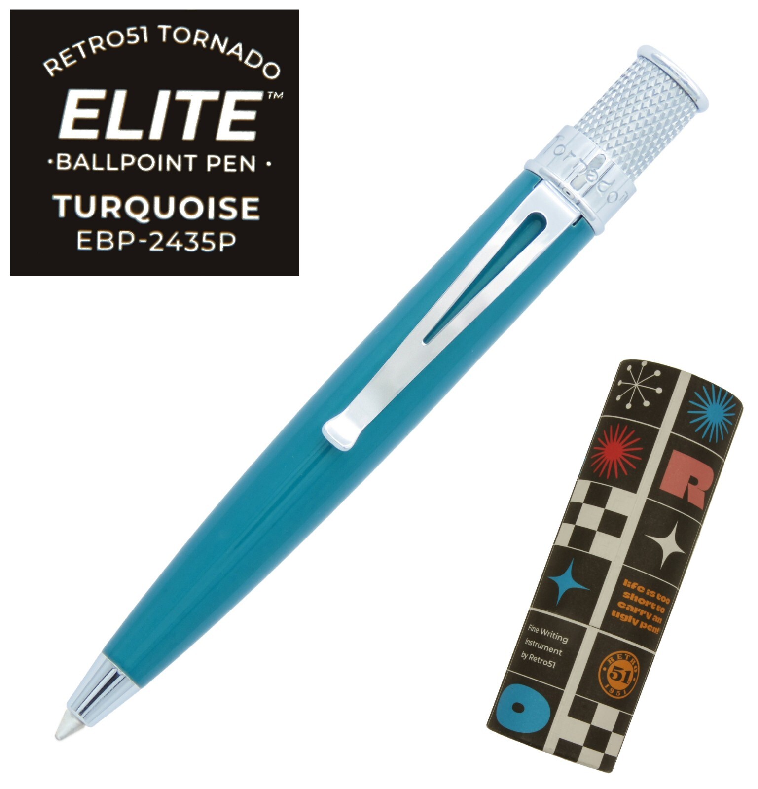 Retro 51 #EBP-2435PK / Turquoise Elite Series Twist Action Tornado Ballpoint