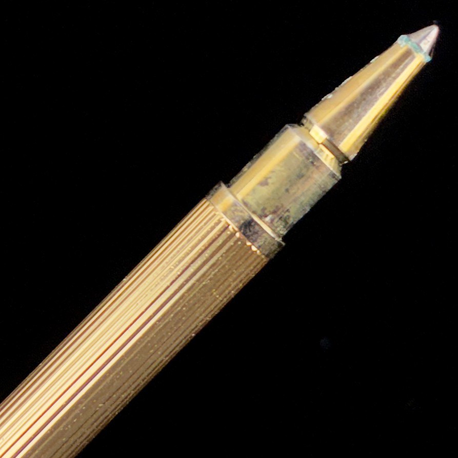 Vintage Mercedes Benz Gold Tone w/ Black Trim Lined Shaft Ballpoint Pen