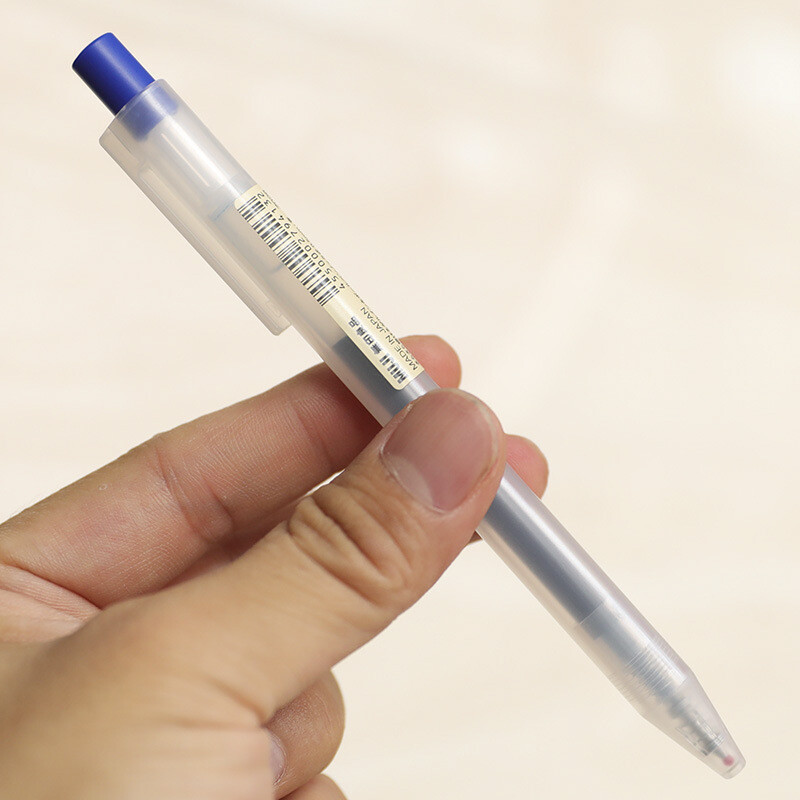 10pcs MUJI Smooth Gel-Ink 0.5mm Press Pen Ballpoint Pens Blue/Black/Red/Darkblue