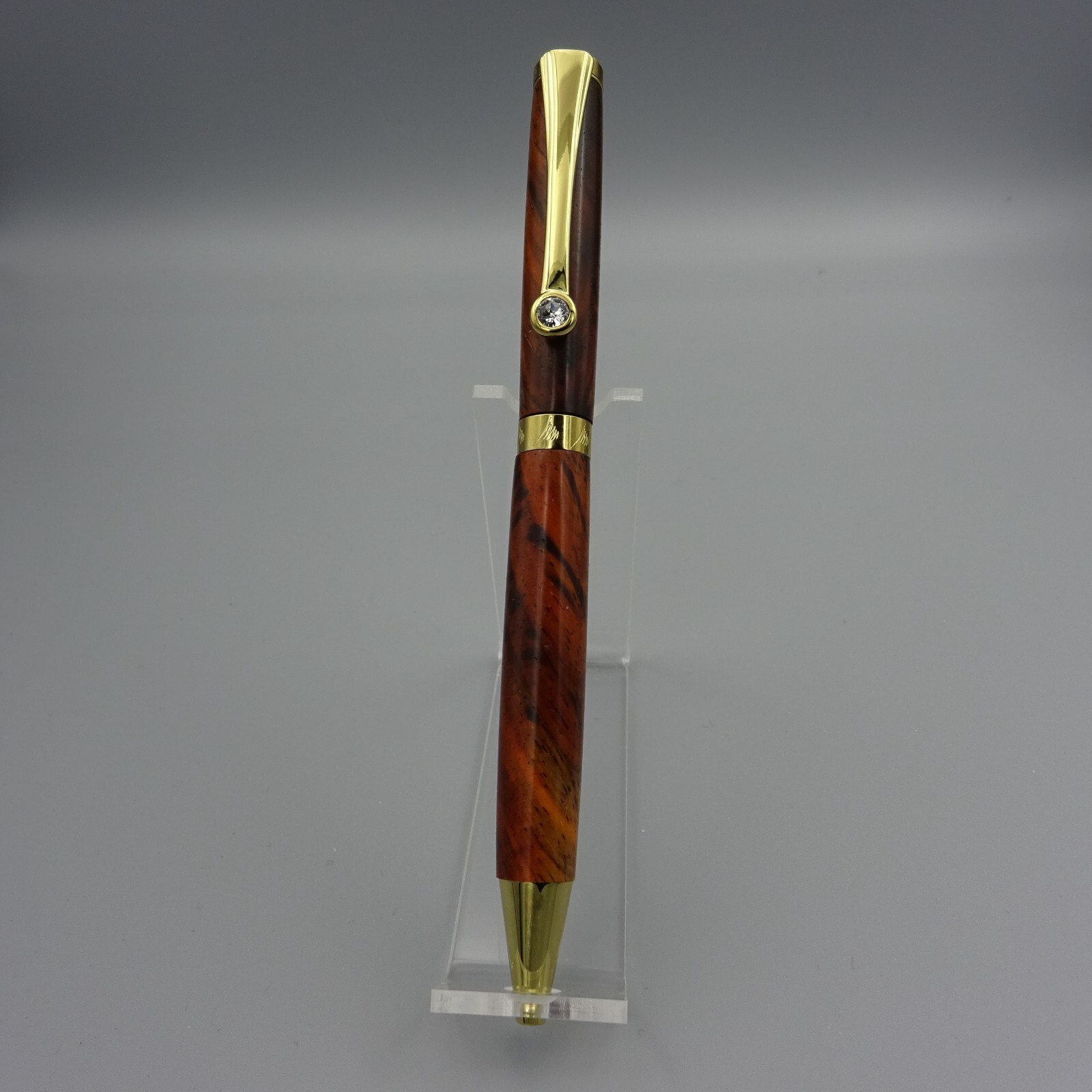 HAND MADE DIANA TWIST PEN by DAYACOM w COCOBOLO BARREL and GOLD TRIM Di05