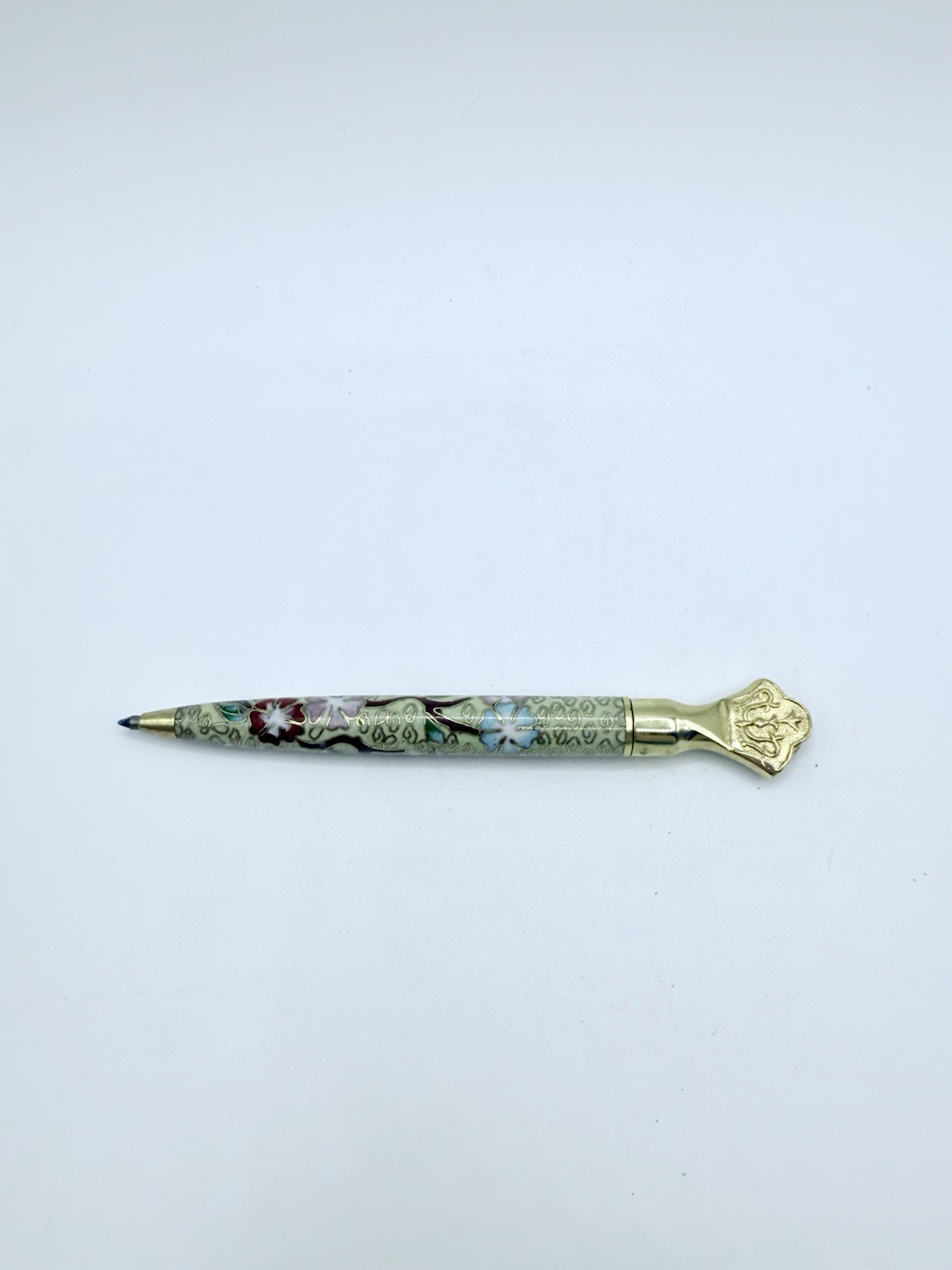 Vintage Cloisonne Enamel Ballpoint Pen- Works + 4 Refills – Hand Crafted