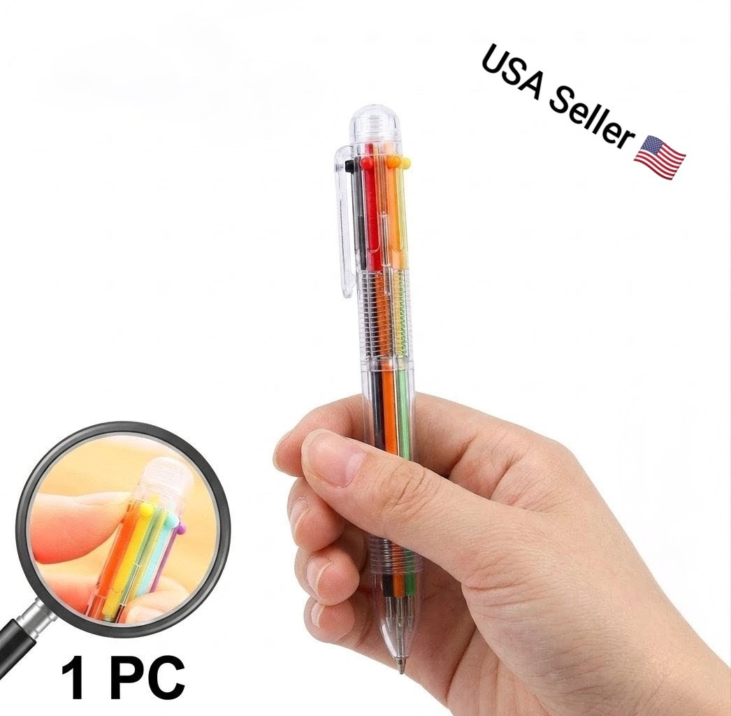 1 PC Ball Point Pen Marker Korea Creative Stationery Pen 6 Color In 1 Ballpoint