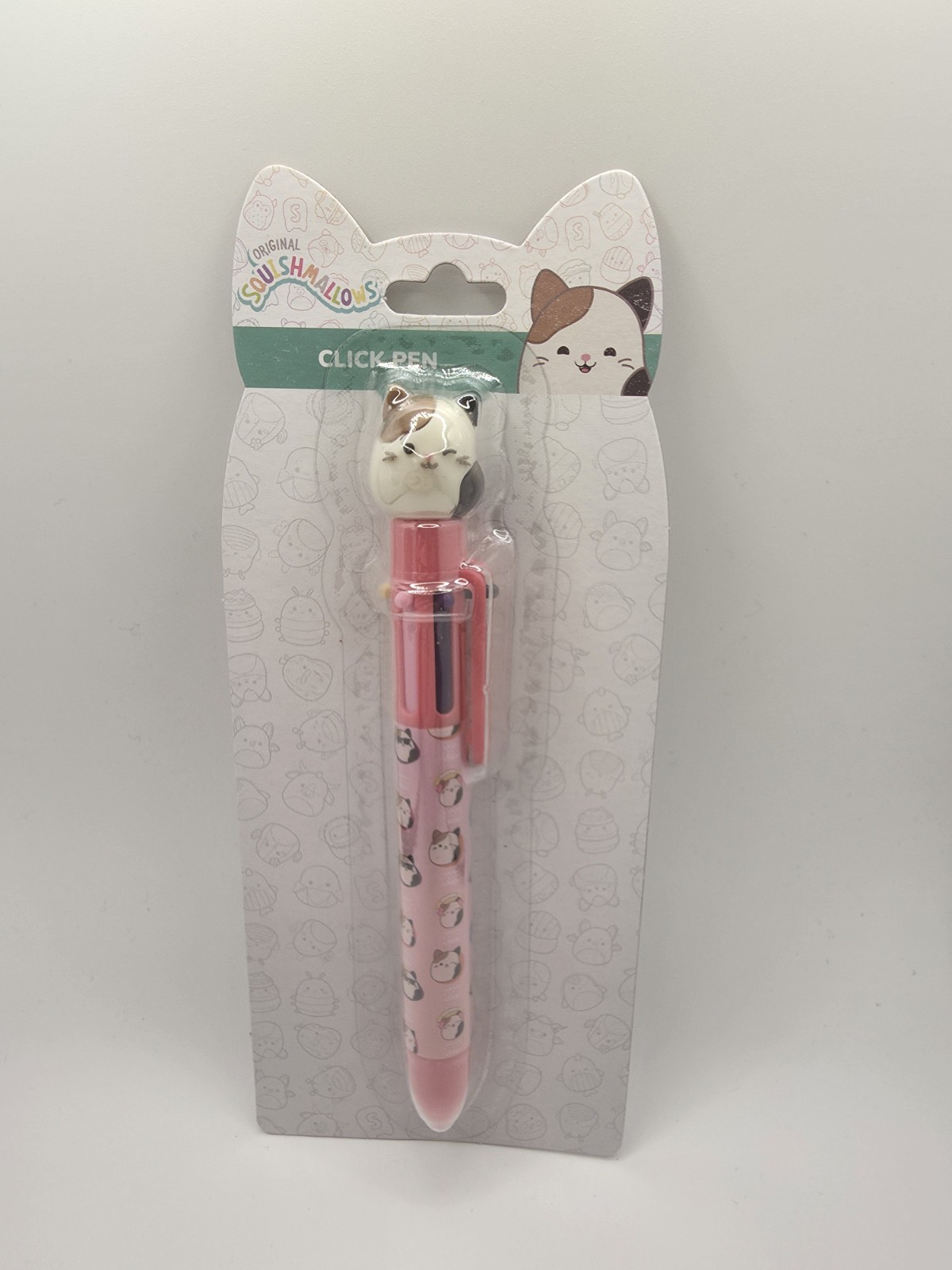 Kids Squishmallows Multicolor Pen Novelty Pen With 6 Inks and Cam the Cat Topper