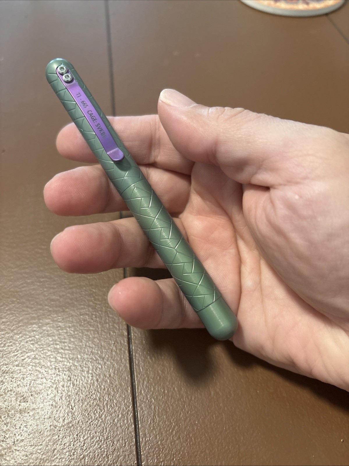 Maratac Countycomm Full Titanium Embassy Pen Custom Green Purple Anodization 665
