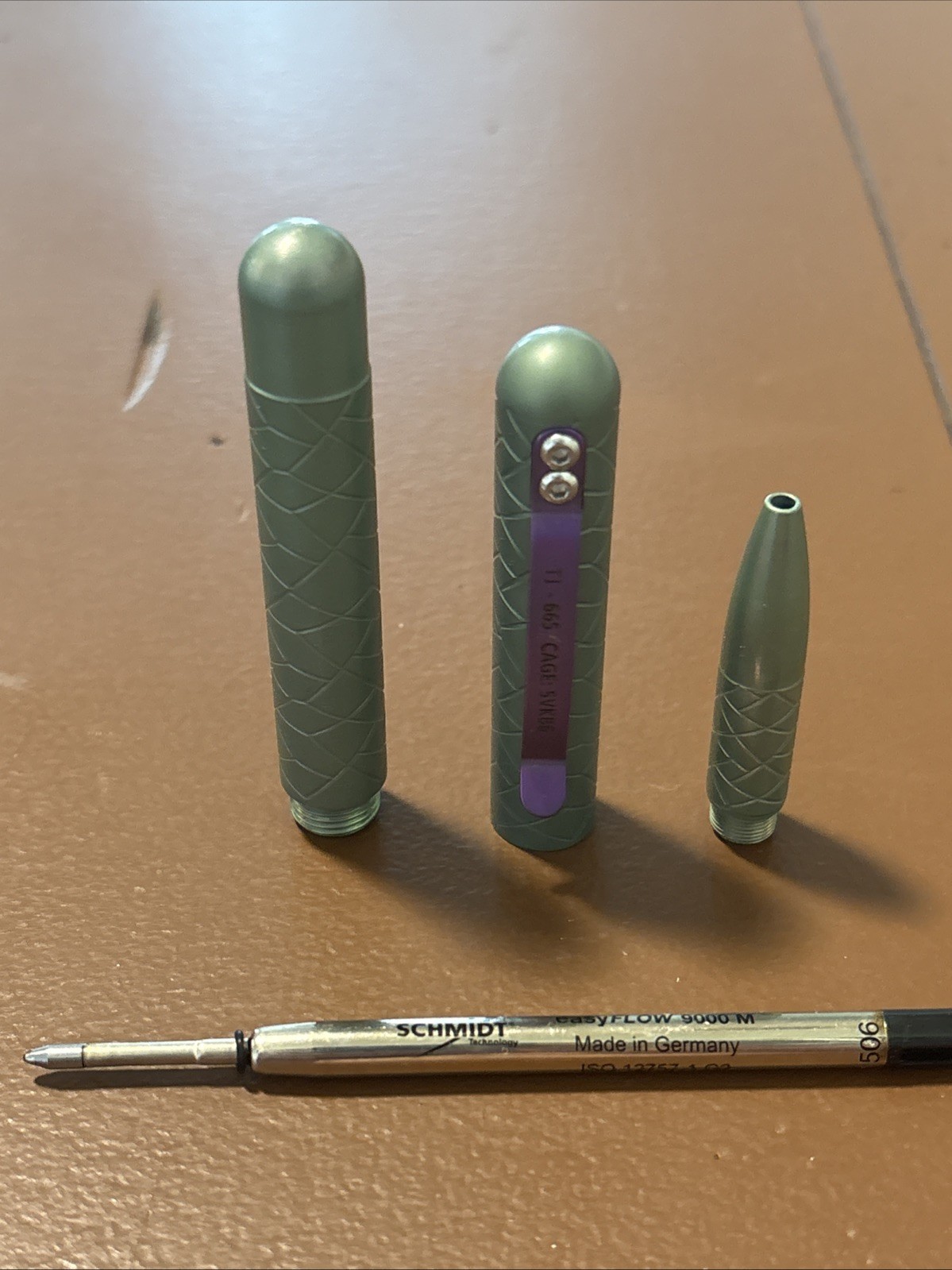 Maratac Countycomm Full Titanium Embassy Pen Custom Green Purple Anodization 665