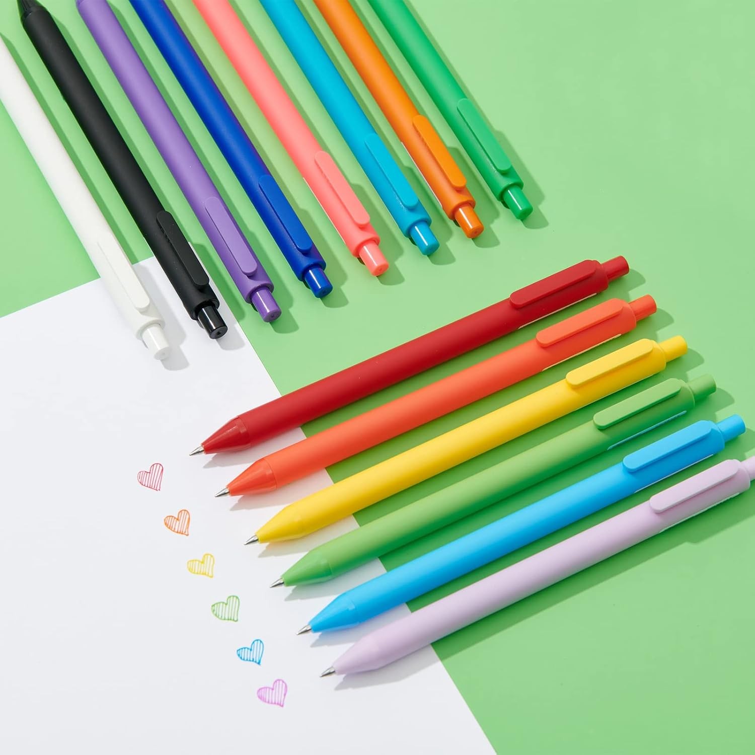 Kaco PURE Colored Gel Pens 0.5mm 20 Pieces Set Colorful Multi-color Ink Fine Poi
