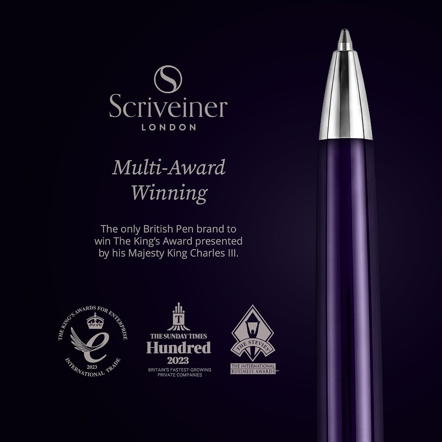 Brass Aubergine Pen – Elegant Schmidt Refill, Luxury Writing