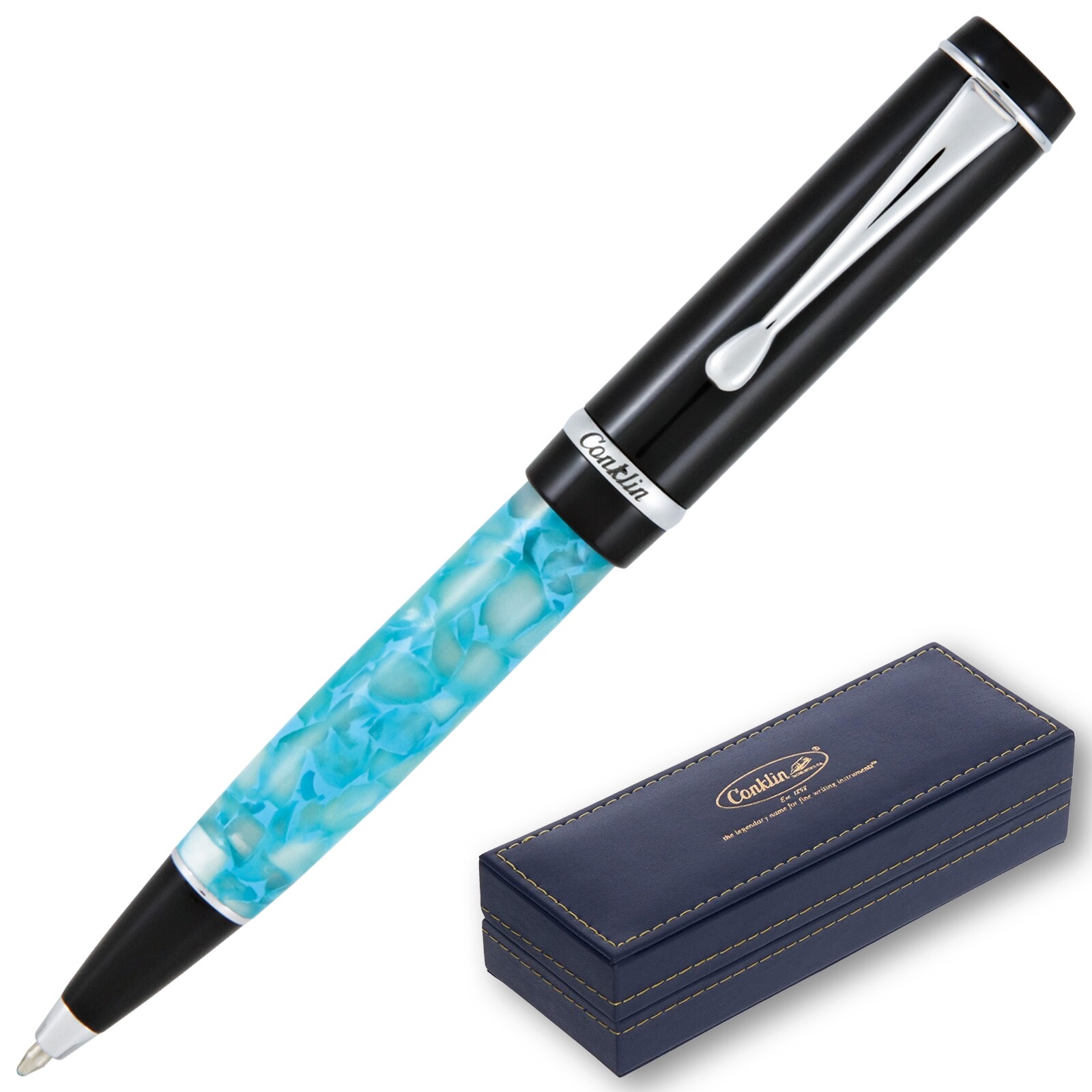 Conklin Duragraph Ballpoint Pen – Turquoise Nights, With Fine Tip (CK45345)