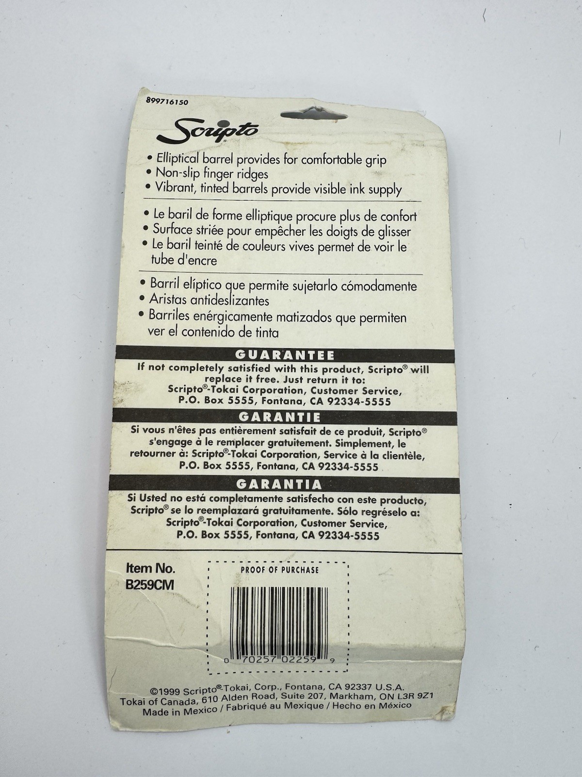 Vintage Scripto Retractable Pens Barrel Shape 02259 Mexico 1990’s NOS