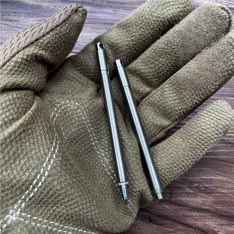 1PC Titanium Alloy Mini Ballpoint Pen Portable Keychain Outdoor Writing Pen EDC