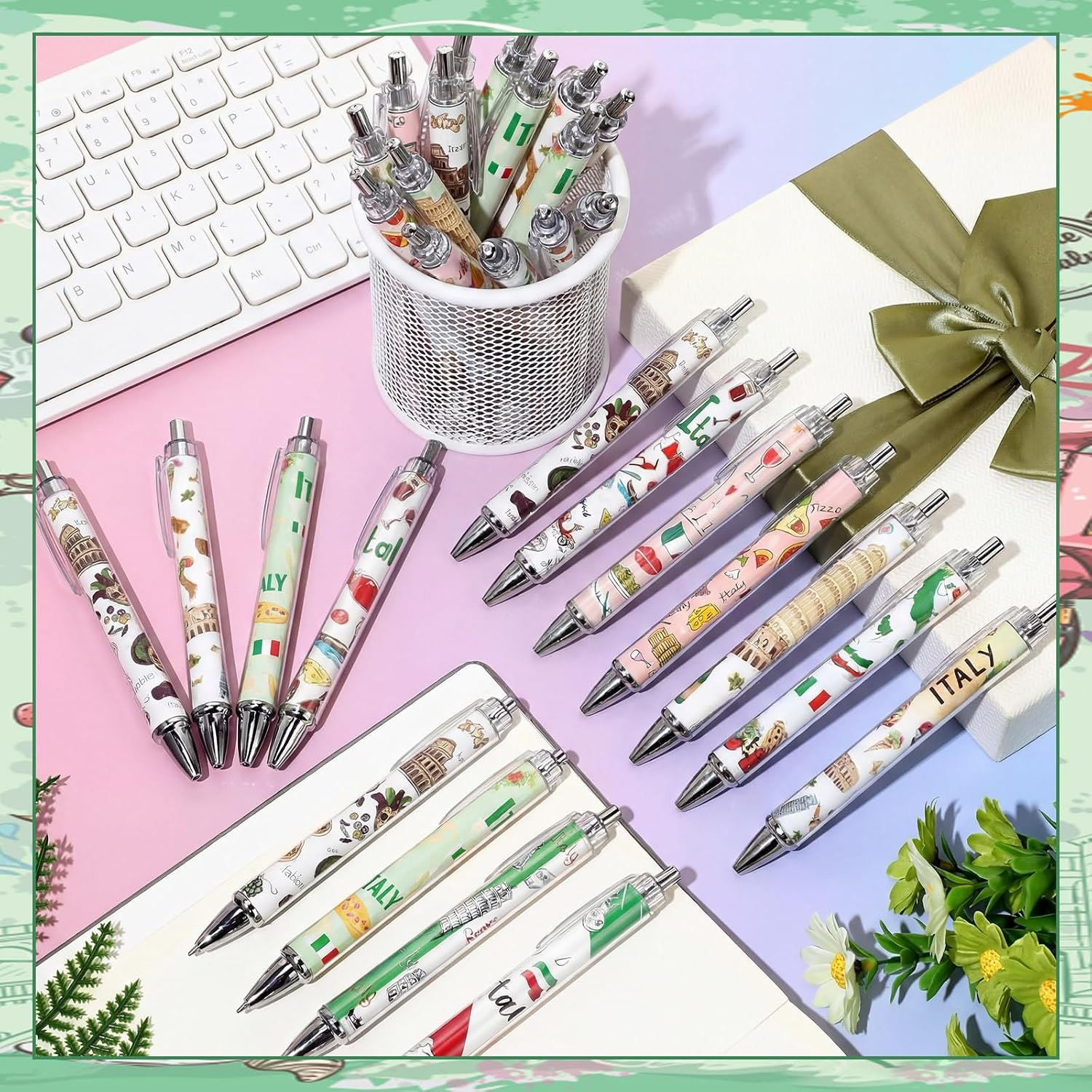 15 Pcs Italy Travel Ballpoint Pens Italy Souvenirs Gifts Travel Pen Bulk Retract