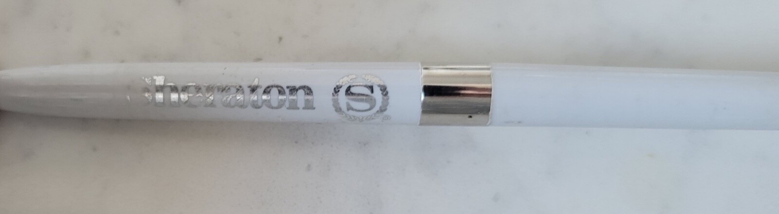 Vintage Sheraton Hotel Pen white with gold trim
