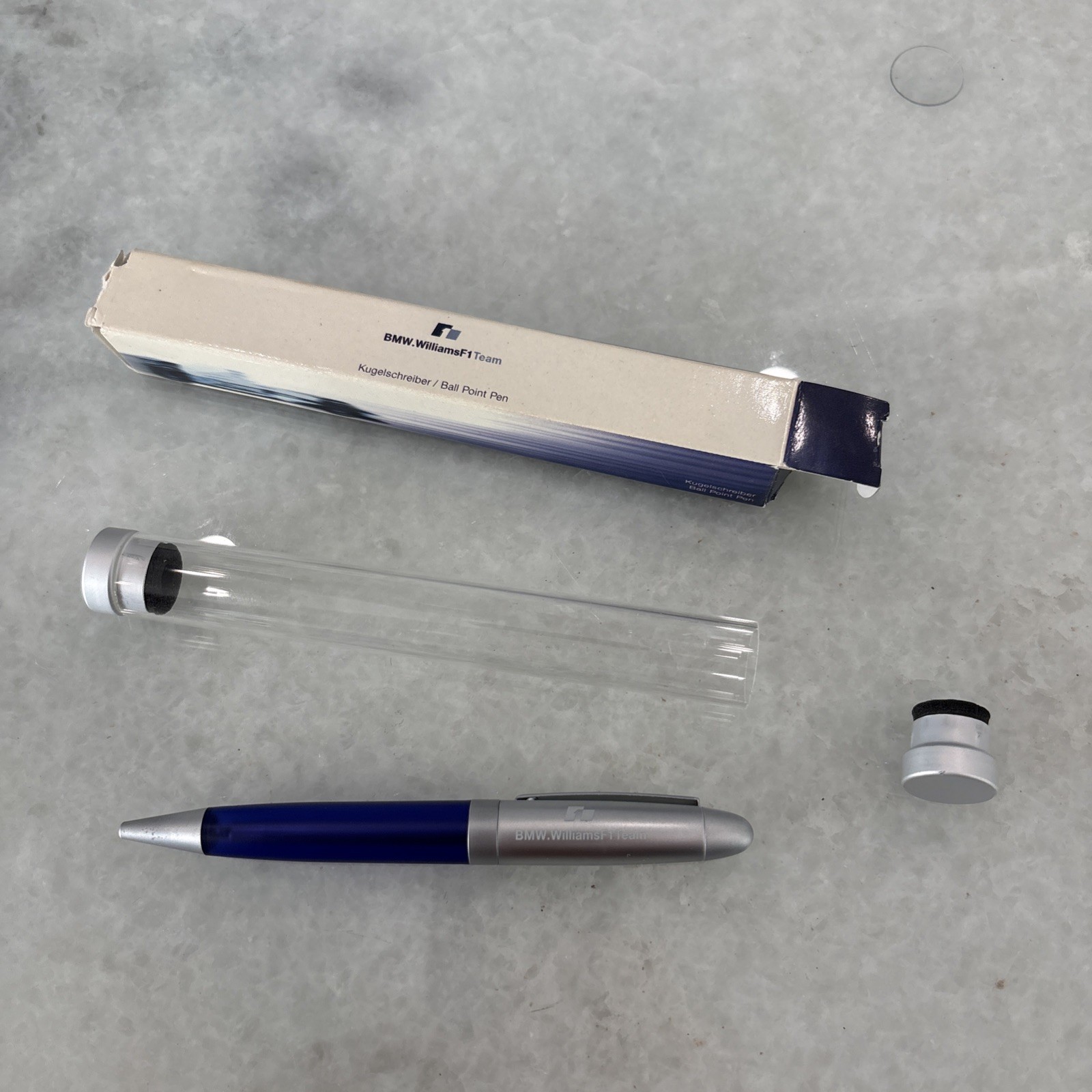 BMW Novelty Wiliams F1 Team Navy blue/Silver Twisted Ballpoint Pen wz/Box Rare