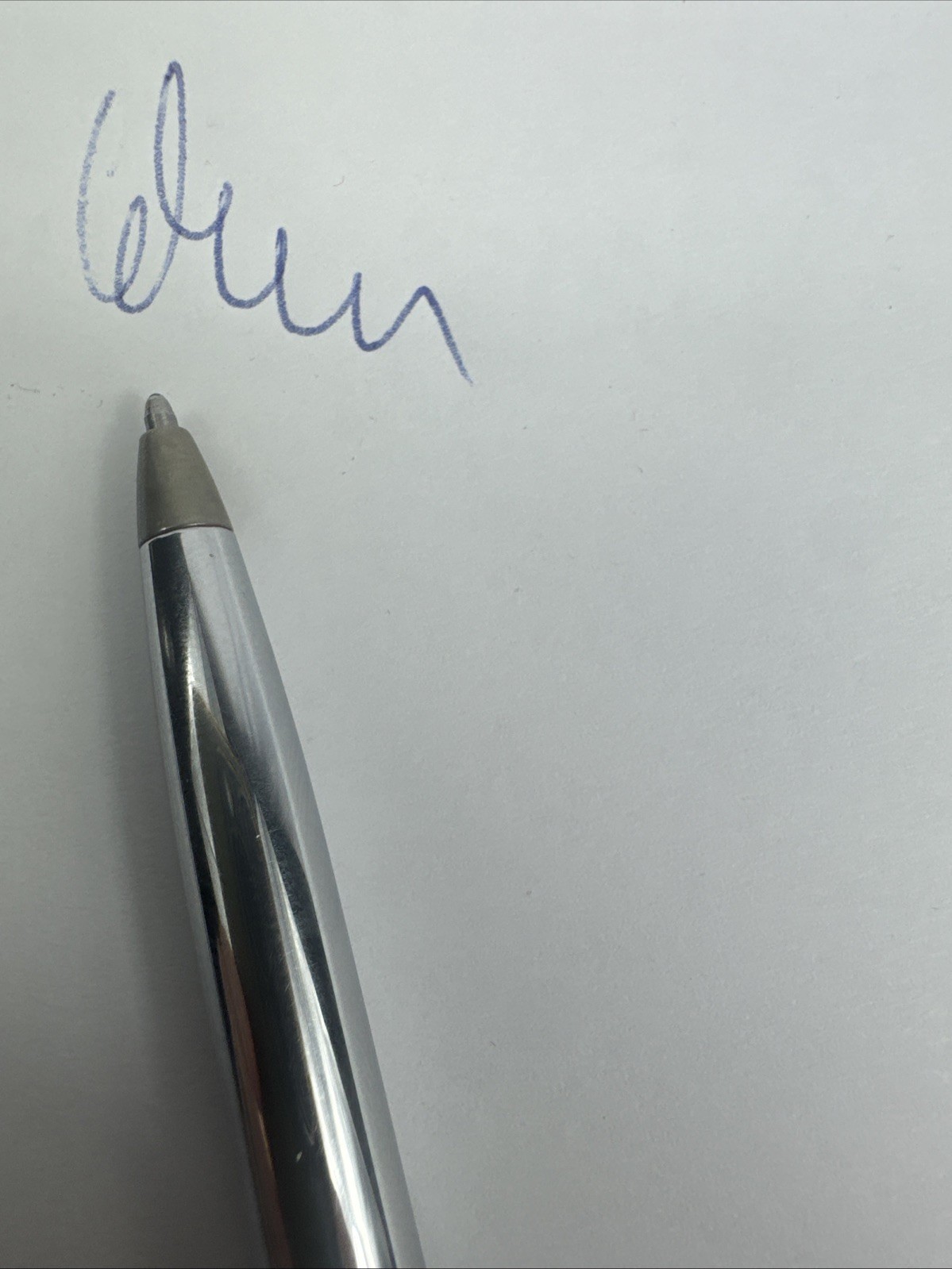 Vintage PAPER MATE Profile Slim Grip Ballpoint Pen Shiny Chrome Made In Mexico