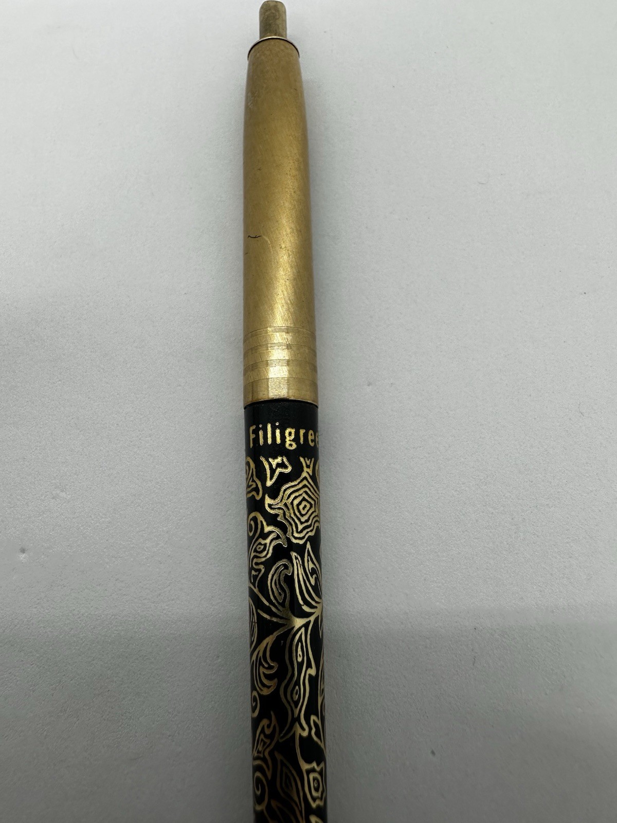 Vintage Arpege Perfumed Writing Pen Set 14 KT Gold Filigree with Case