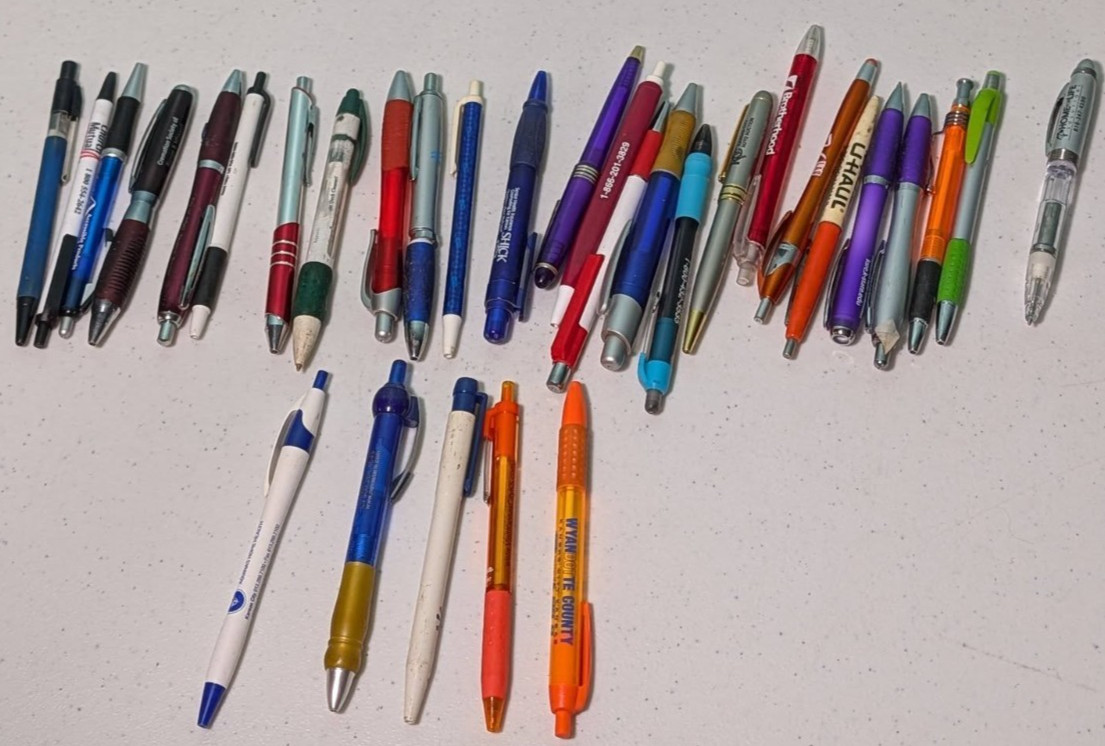 Advertising Pens Lot of 31 Pens All Random Vintage