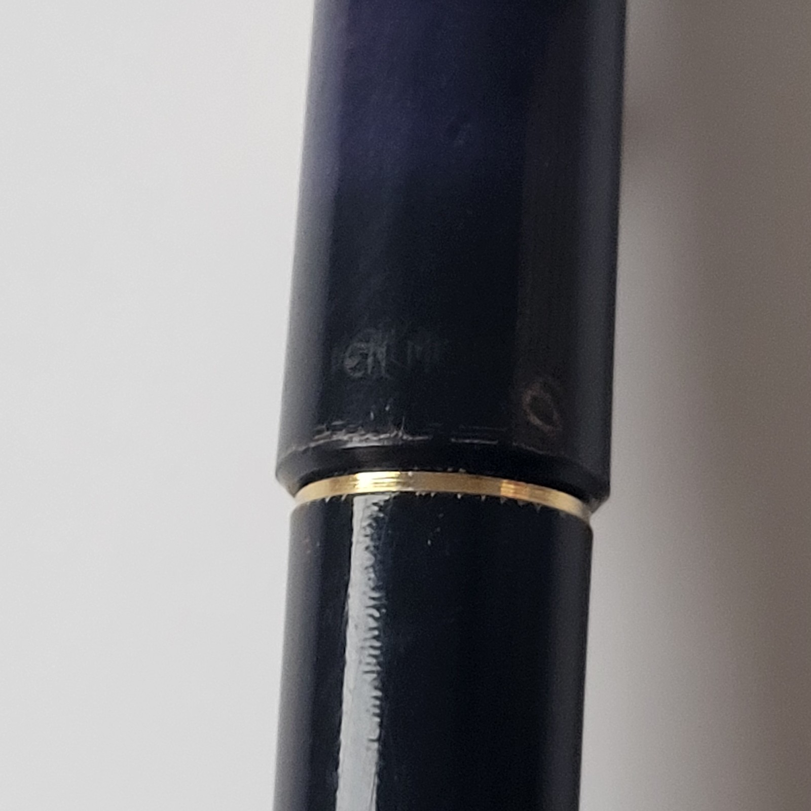 Vintage Micro Ceramic .5mm Ball Point Pen Purple Black Colors Gold Trim Montana