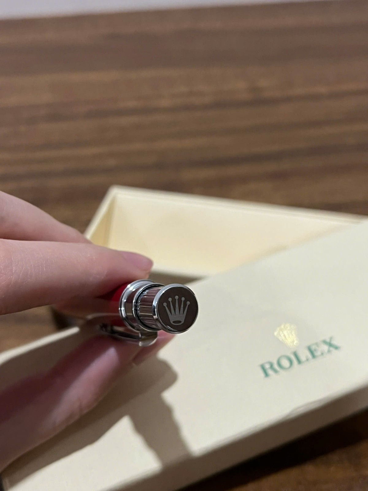 Luxury Rolex Red Ruby Oyster Ballpoint Pen VIP Gift Full Box with Pouch New