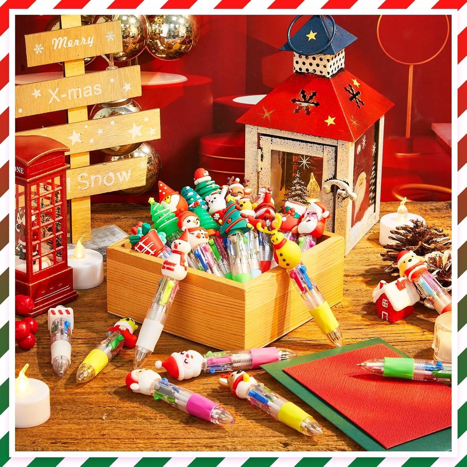Cute 4-in-1 Multicolor Christmas Pens | Perfect for Gifts and Parties – 150 Pcs