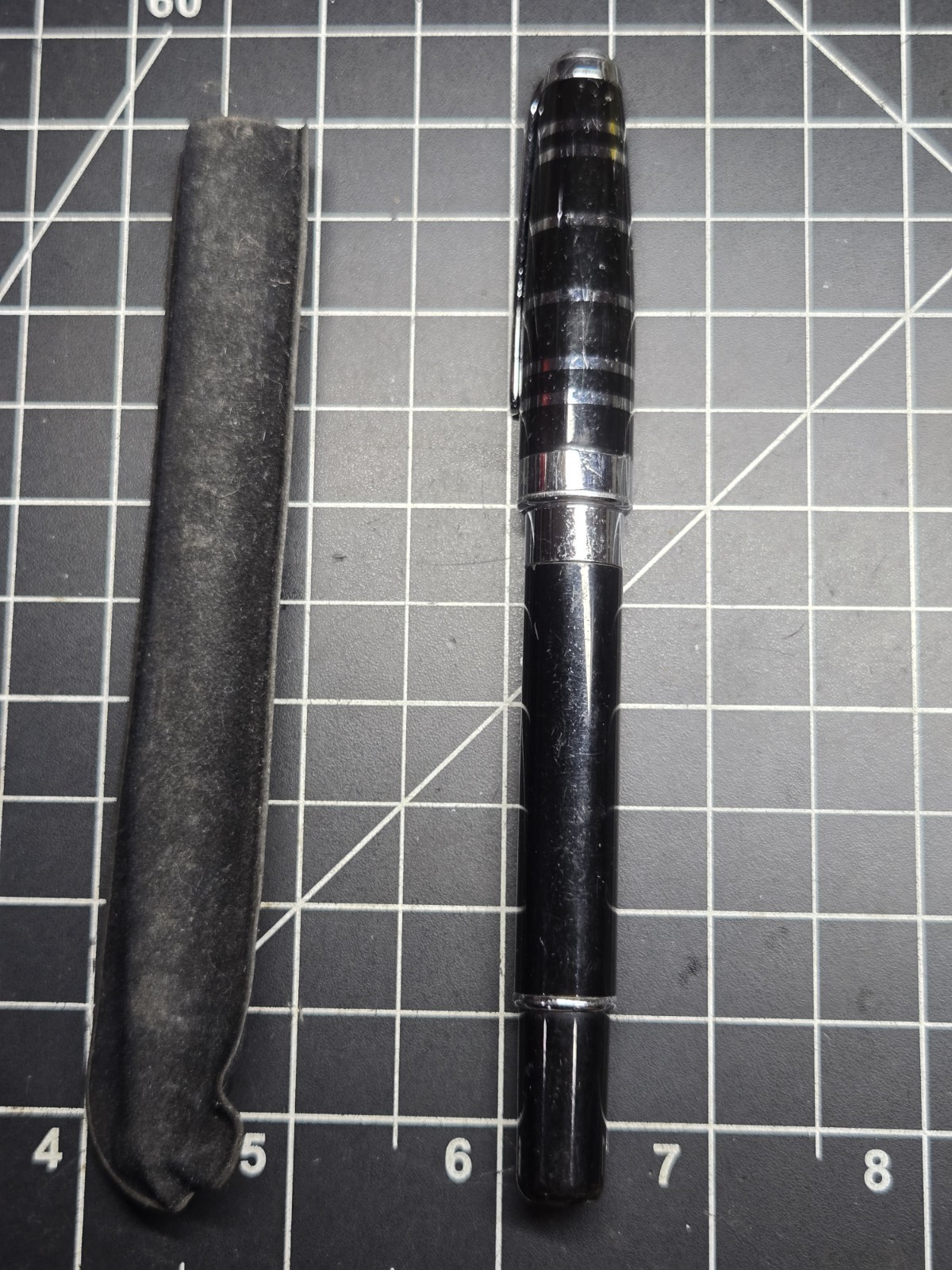 Montecristo Ballpoint Pen Built-in Twist Cigar Hole Punch Black Enamel
