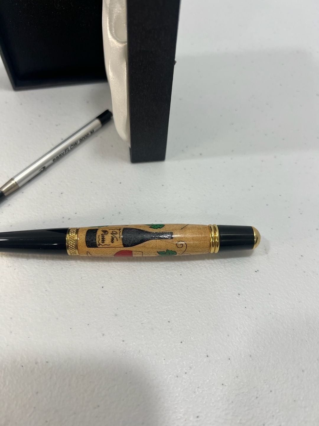 Handcrafted Wine-Themed Wood Ballpoint Pen with Schmidt Refill & Gift Box