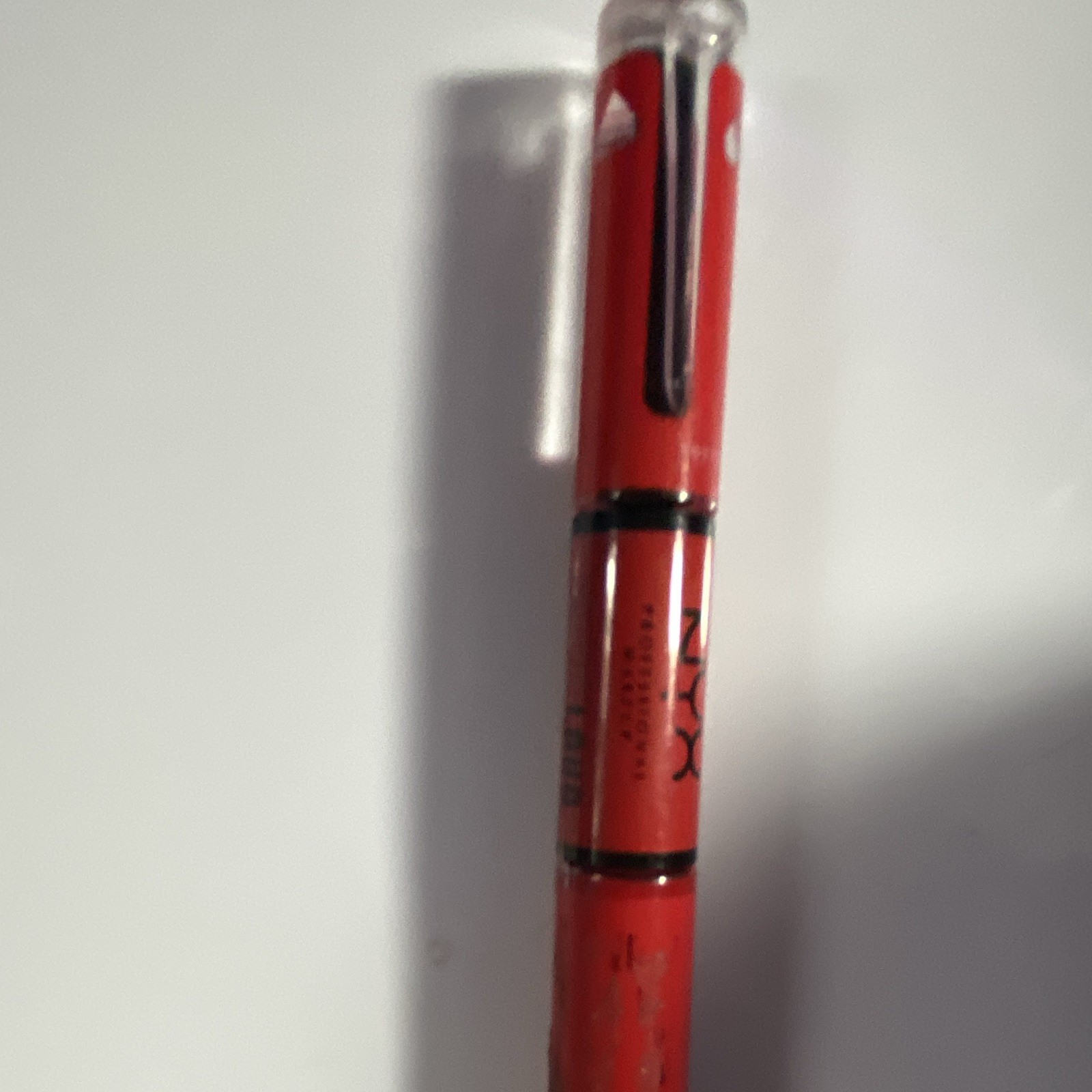 Red Plastic Ballpoint Pen w/ Pocket Clip, Black Ink Color, Collectible
