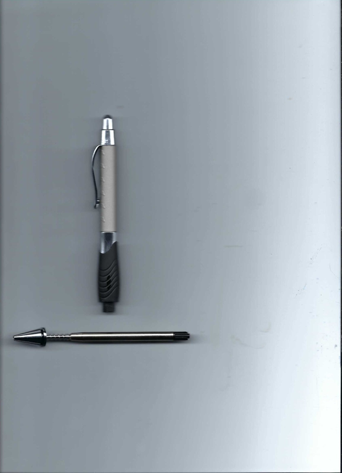 Lot of 7 Unbranded Black & Chrome Ball Point Pens W/New Parker Refills No Adv.